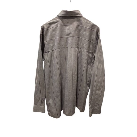 Mountain Hardwear Button Up Shirt Mens XL Gray Striped Hiking Outdoor - Picture 3 of 8